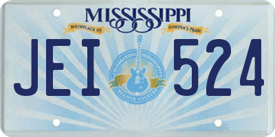 MS license plate JEI524