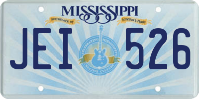 MS license plate JEI526