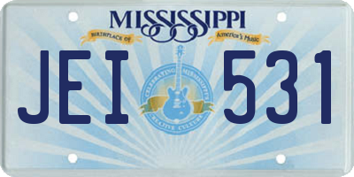 MS license plate JEI531
