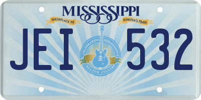 MS license plate JEI532