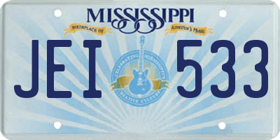 MS license plate JEI533