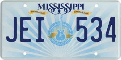 MS license plate JEI534