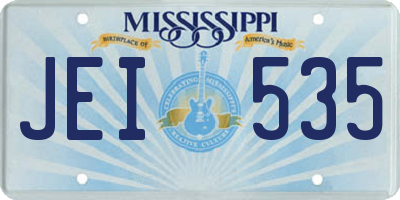 MS license plate JEI535
