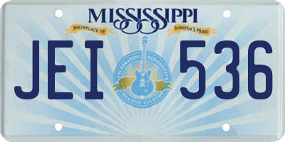 MS license plate JEI536