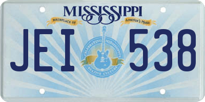 MS license plate JEI538