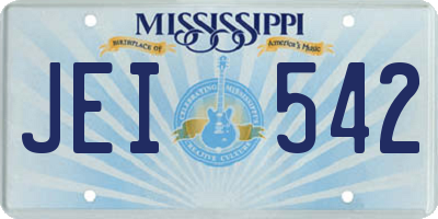 MS license plate JEI542