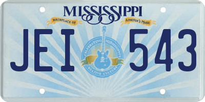 MS license plate JEI543