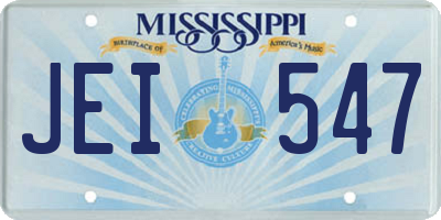 MS license plate JEI547