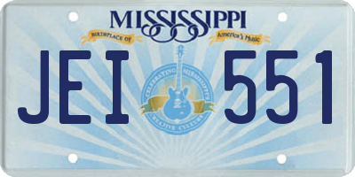 MS license plate JEI551