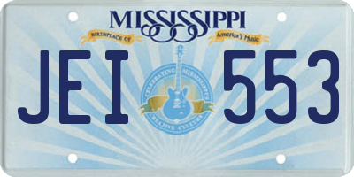 MS license plate JEI553