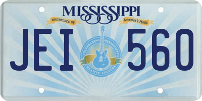 MS license plate JEI560