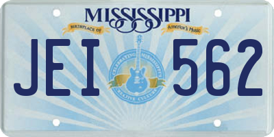 MS license plate JEI562