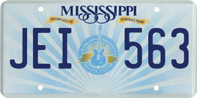 MS license plate JEI563