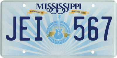 MS license plate JEI567
