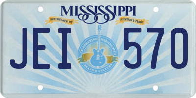 MS license plate JEI570