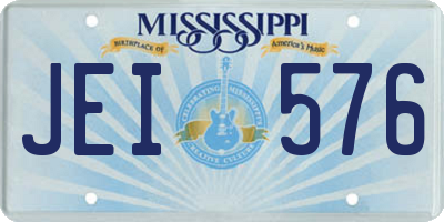 MS license plate JEI576