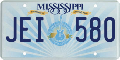 MS license plate JEI580