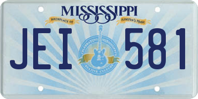 MS license plate JEI581