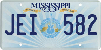 MS license plate JEI582