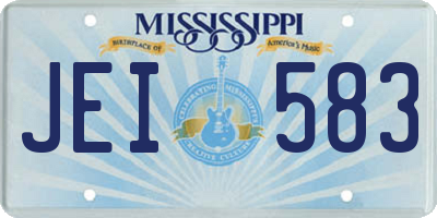 MS license plate JEI583