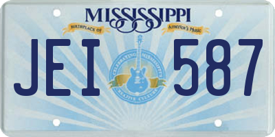 MS license plate JEI587