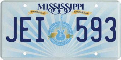 MS license plate JEI593