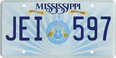 MS license plate JEI597