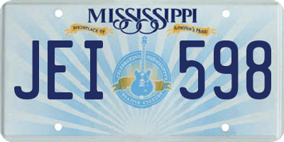 MS license plate JEI598
