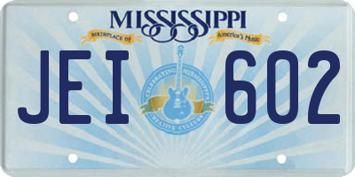 MS license plate JEI602