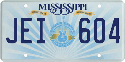 MS license plate JEI604