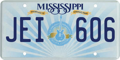 MS license plate JEI606