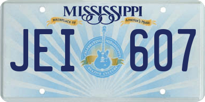 MS license plate JEI607
