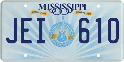 MS license plate JEI610