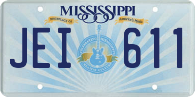 MS license plate JEI611