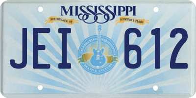 MS license plate JEI612