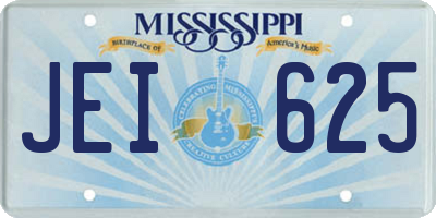 MS license plate JEI625