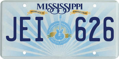 MS license plate JEI626