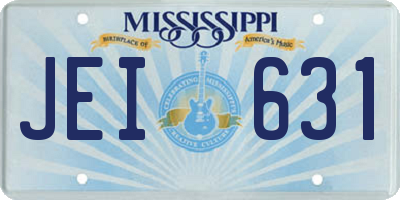 MS license plate JEI631