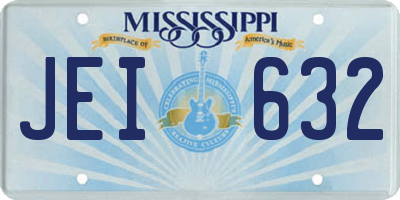 MS license plate JEI632