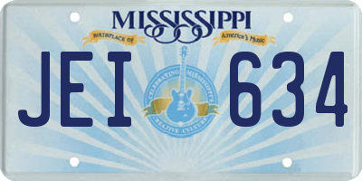 MS license plate JEI634