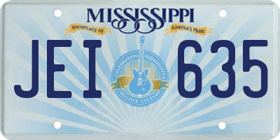 MS license plate JEI635