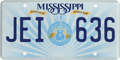 MS license plate JEI636