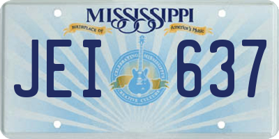 MS license plate JEI637