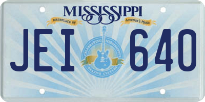MS license plate JEI640