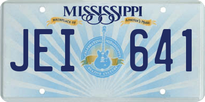 MS license plate JEI641