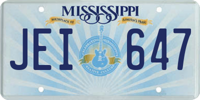 MS license plate JEI647