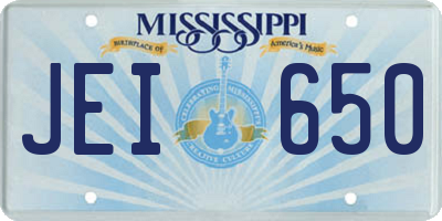 MS license plate JEI650