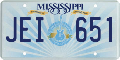 MS license plate JEI651