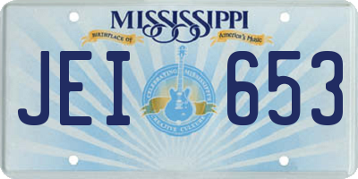 MS license plate JEI653