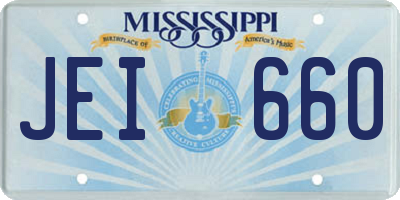 MS license plate JEI660